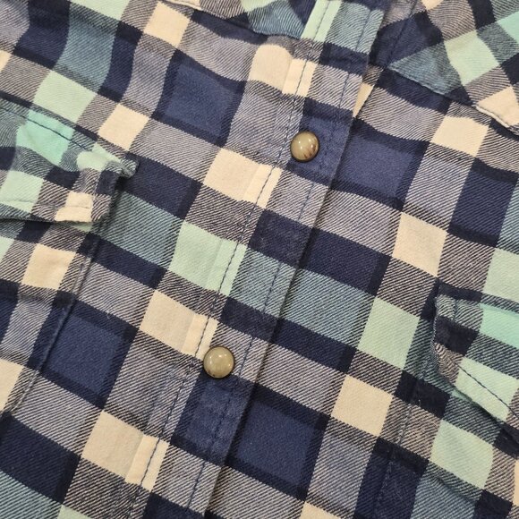 Jachs Girlfriend Bea womens XXL Plaid Button-Up Shirt Long Sleeve flannel fall - Picture 5 of 9